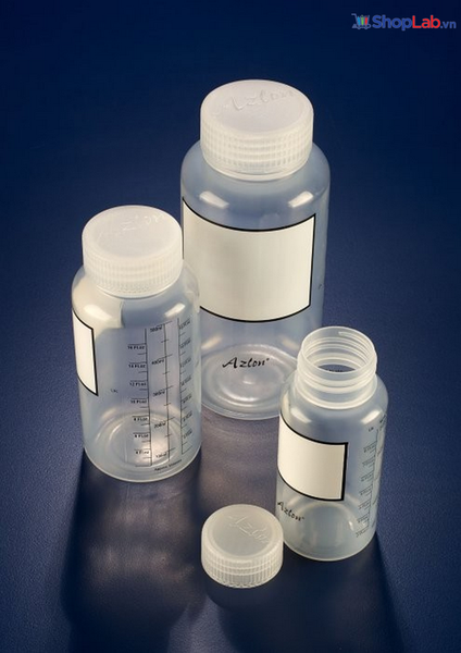 Chai nhựa miệng rộng 1000ml, có ô để viết BWP1000PGRAD Scilabware