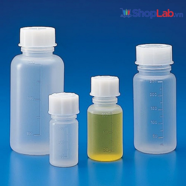 Chai nhựa đựng mẫu PP miệng rộng 50ml, có nắp, chia vạch 10ml K1621 Kartell
