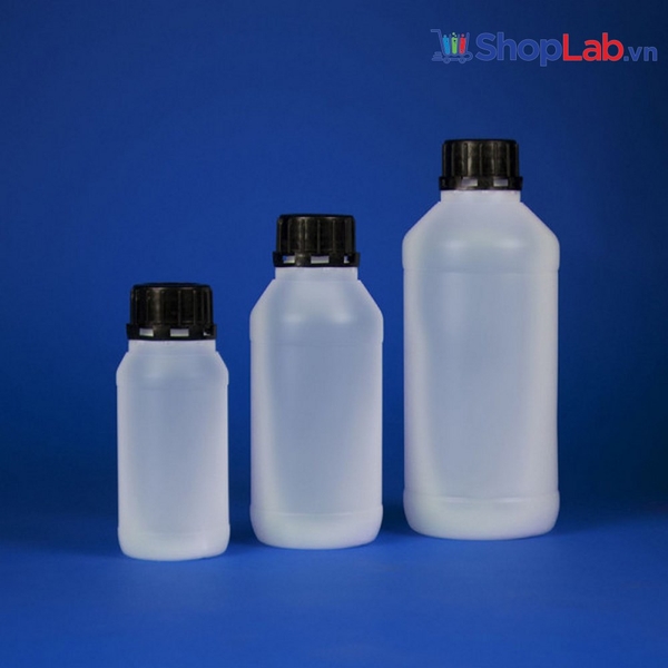 Chai nhựa HDPE trắng 1000ml nắp đen K15712 Kartell
