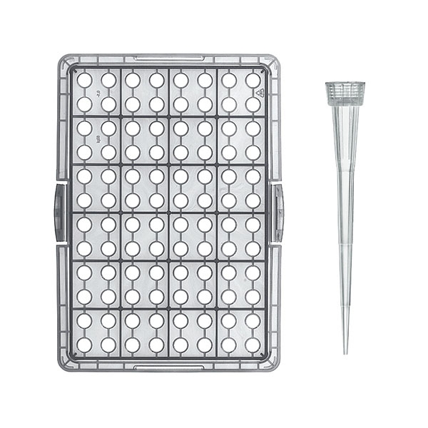 Hộp đựng tip vàng 2-200ul, 96 cái/hộp, Vitlab-Đức