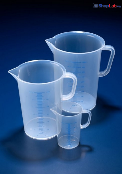 Ca nhựa có chia vạch PP 5000ml, vạch xanh JPB5000P Scilabware