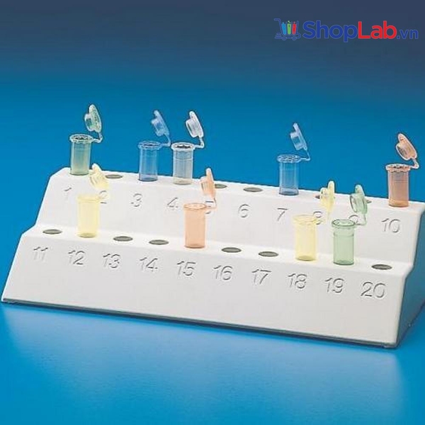 Giá ống nghiệm PMMA 12 chỗ, đk lỗ trên 44mm, đk lỗ dưới 22mm K891 Kartell