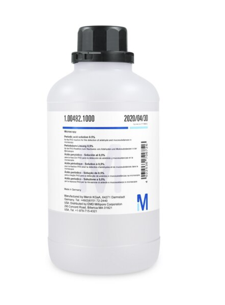 Periodic acid solution 0.5% for the PAS reaction for the detection of aldehyde and mucosubstances in microscopy