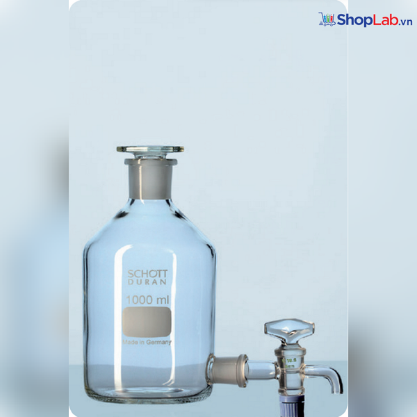 Chai thủy tinh có vòi có khóa nút TT 10000mL 60/46 Duran