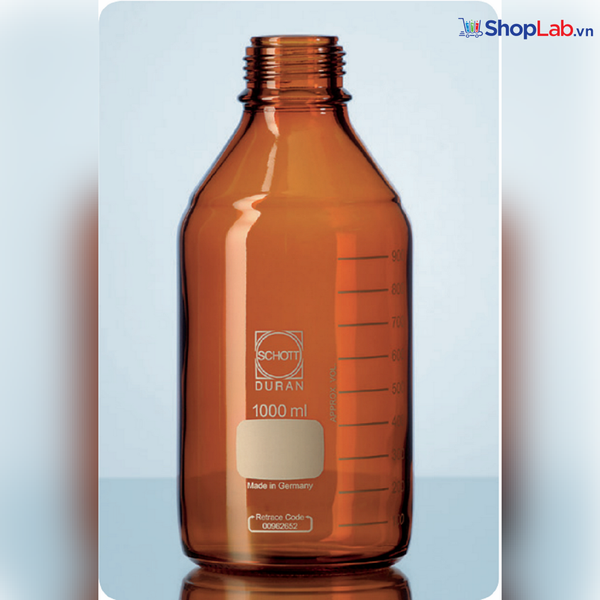 Chai trung tính nâu 750mL, GL 45, không nắp Duran