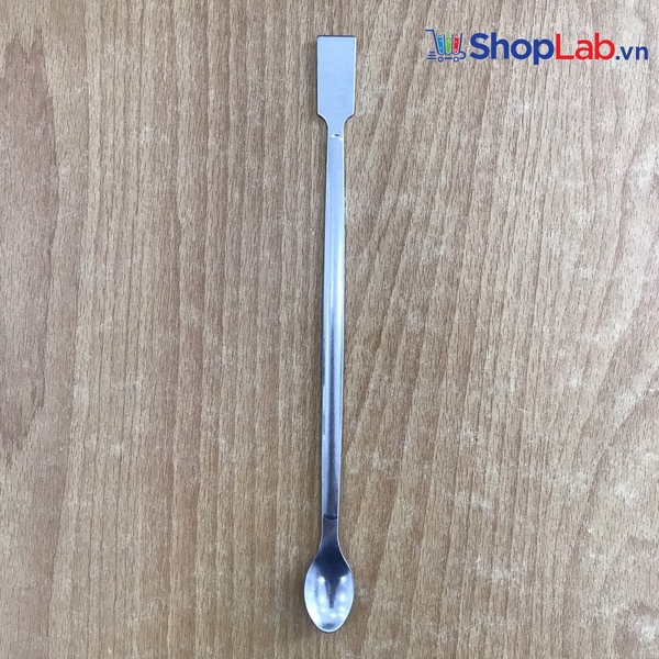 Thìa inox 1 đầu tròn, 1 đầu dẹp 230mm 2020100017607 Genlab