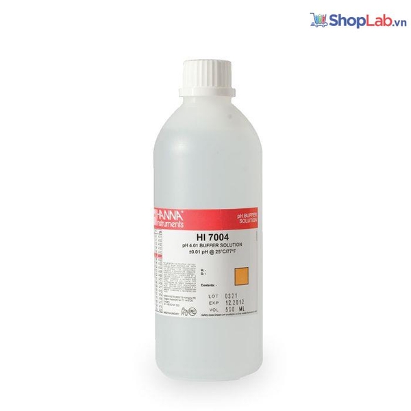 Dung Dịch Hiệu Chuẩn pH 4.01 kèm COA (500 mL) HI7004L/C Hanna