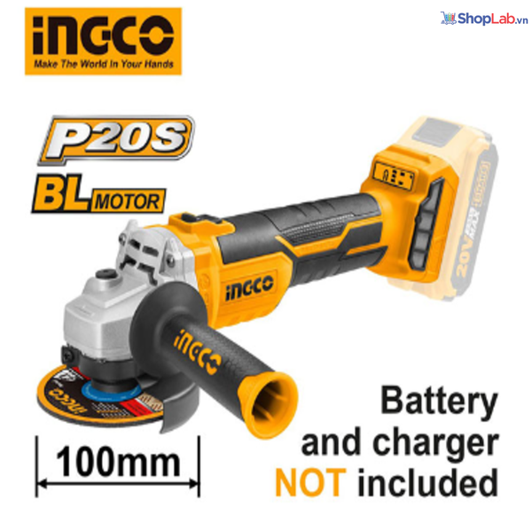 Máy mài góc dùng pin CAGLI1002 INGCO