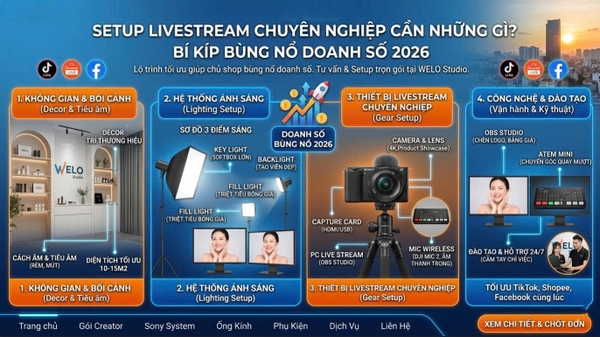 Setup Livestream Chuyên Nghiệp Cần Những Gì? Bí Kíp Bùng Nổ Doanh Số 2026.