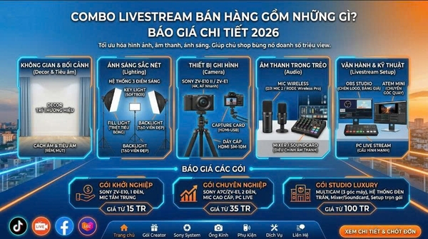 Combo Livestream Bán Hàng Gồm Những Gì? Báo Giá Chi Tiết 2026.