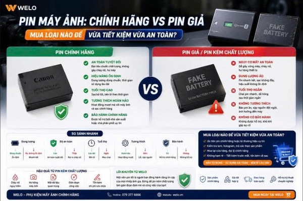 Pin Máy Ảnh: Chính Hãng Vs Pin Giả - Mua Loại Nào Để Vừa Tiết Kiệm Vừa An Toàn?