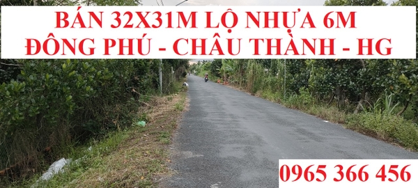 Bán đất công phân nền xã Đông Phú, huyện Châu Thành, Hậu Giang diện tích 32x31m