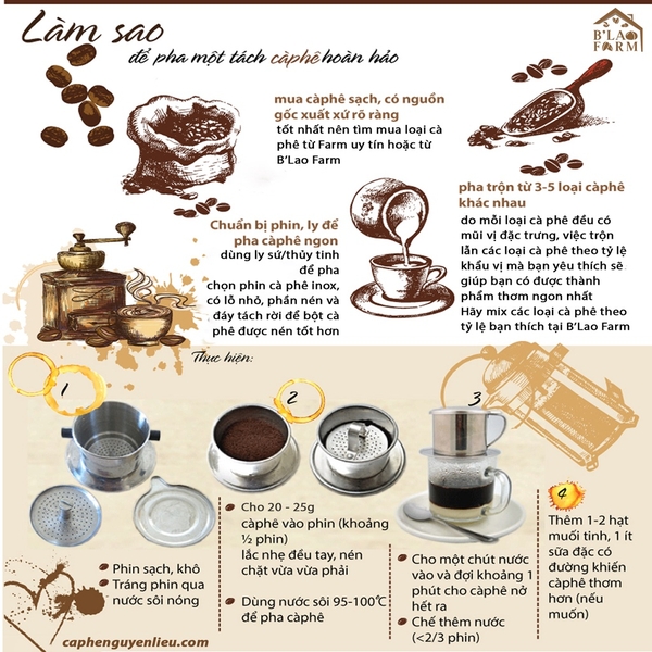 Cà phê rang xay nguyên chất Blend 90% Robusta và 10% Arabica B'lao Farm rang mộc ,gu hiện đại,không hương liệu và chất bảo quản B91