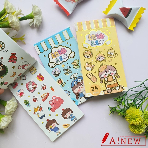 Sổ sticker 24 tờ / Hình dán nhiều mẫu