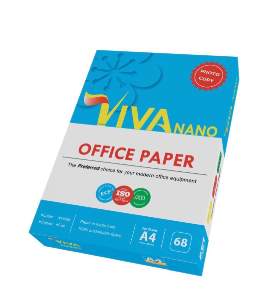 Giấy in A4 Viva Nano 68gsm Thùng xanh