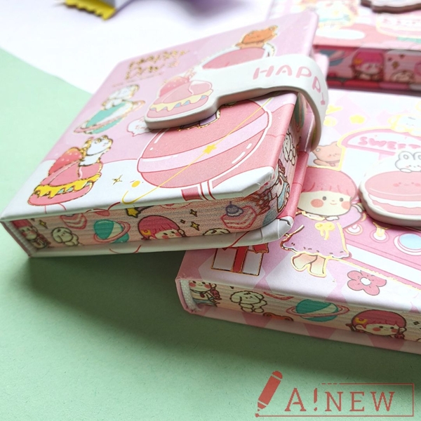 Sổ tay mini hoạ tiết dể thương A7 / sổ tay nút cài nam châm / sổ mini dể thương
