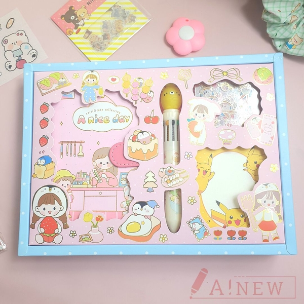 hộp quà tặng 4 món ( Sổ tay, bút, giấy note, sticker)
