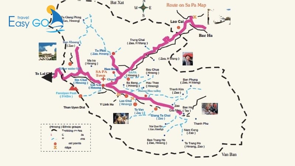 Bản đồ tham quan các điểm du lịch SAPA 