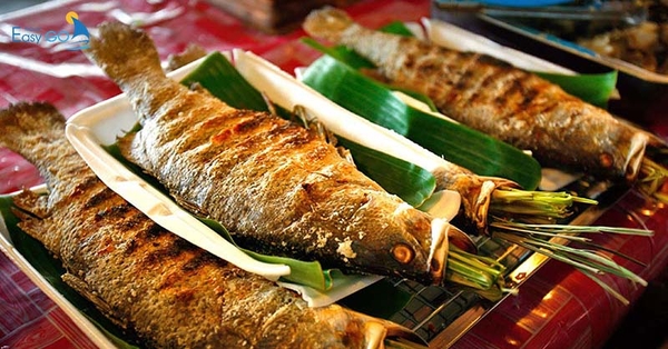 Cá suối nướng là món ăn yêu thích của người dân địa phương