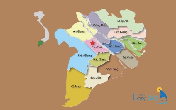 Miền Tây gồm có thành phố Cần Thơ và 12 tỉnh 