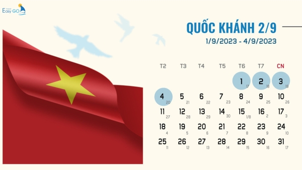 Lịch nghỉ lễ Quốc Khánh 2/9/2023 chính thức, chuẩn xác