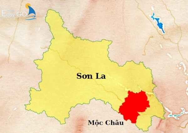 Huyện Mộc Châu nằm ở phía Nam của tỉnh Sơn La