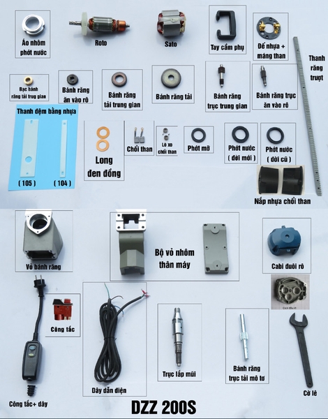 Phụ Kiện Máy Khoan Rút Lõi DZZ200 Dongcheng