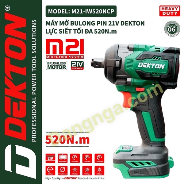 Máy Siết Bulong Pin Dekton M21-IW520NCP