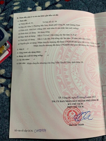 A736  = B120 - khu 5 - bắc sơn