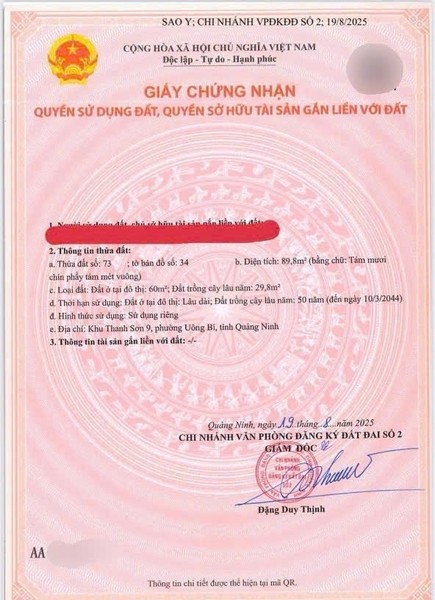 A531 - nhà khu 9 - Thanh Sơn - Uông Bí