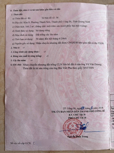 A535 - khu 8 - Thanh Sơn - Uông Bí