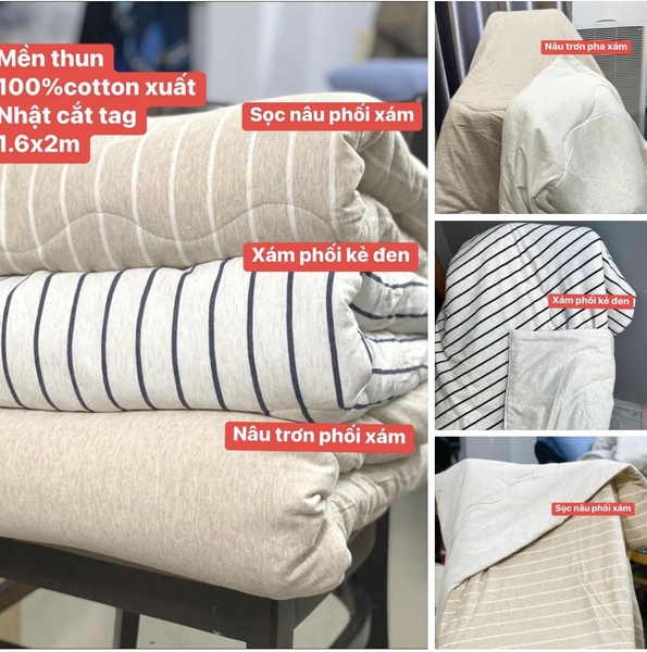 [Có sẵn] [Rẻ vô địch] [Ảnh thật] CHĂN MỀN MỎNG THUN 100% COTTON XUẤT NHẬT DƯ (CẮT TAG) - 1.6X2M