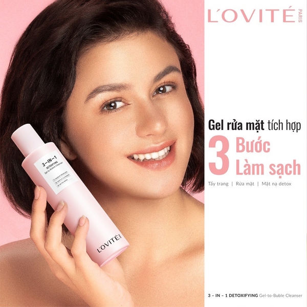 Sữa rửa mặt cao cấp thải độc da Lovite 3 in 1 -100ml