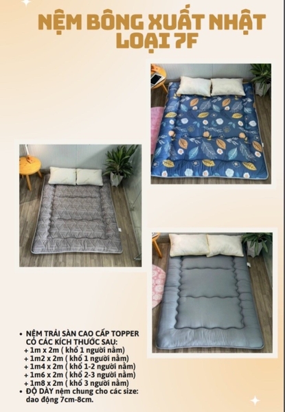 [Ảnh thật] [Chính hãng] NỆM TRẢI SÀN CAO CẤP TAKARA (nhiều kích thước) - 100% gòn nguyên sinh