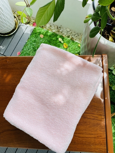 Khăn tắm sợi không se Phong Phú màu hồng (50x100cmx190gr)
