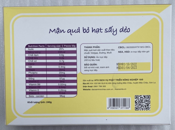 Mận tam hoa bỏ hạt sấy dẻo ít đường 240gr
