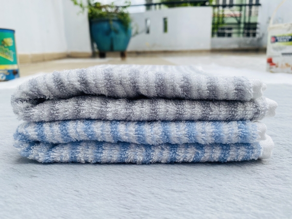 Khăn Songwol xuất dư, kẻ sọc set 2 mix màu (35cm*80cm)