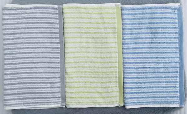 Khăn Songwol xuất dư, kẻ sọc set 3 mix màu (35cm*80cm)