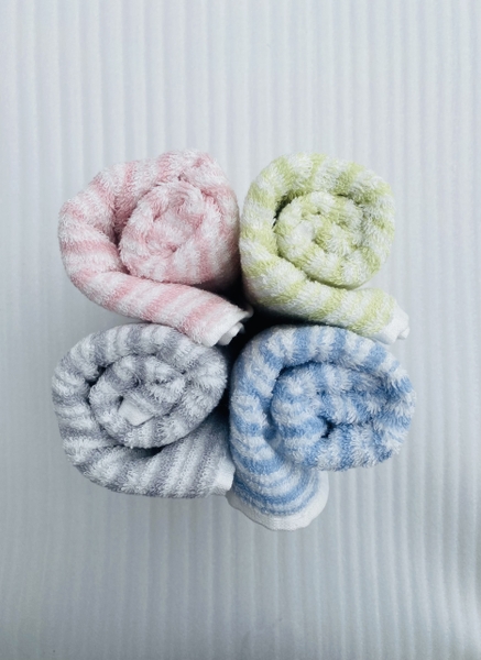 Khăn Songwol xuất dư, kẻ sọc set 4 mix màu (35cm*80cm)