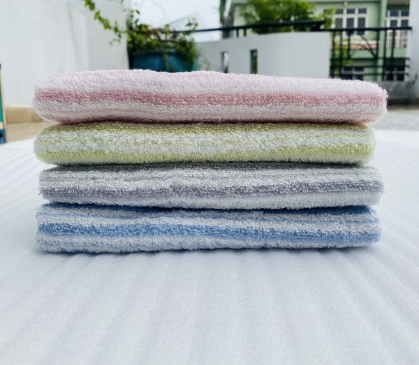 Khăn Songwol xuất dư, kẻ sọc set 4 mix màu (35cm*80cm)