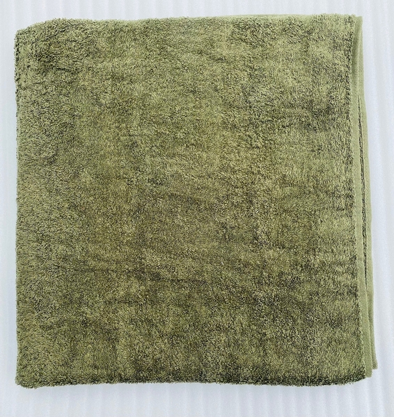 Khăn tắm đại cotton Organic xuất dư,  màu xanh rêu (70*140)