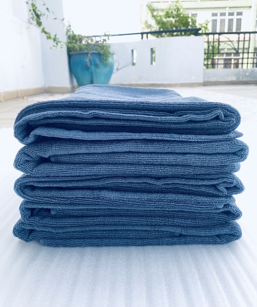 Khăn tắm cotton xuất dư màu xanh Navi đậm (70*140)