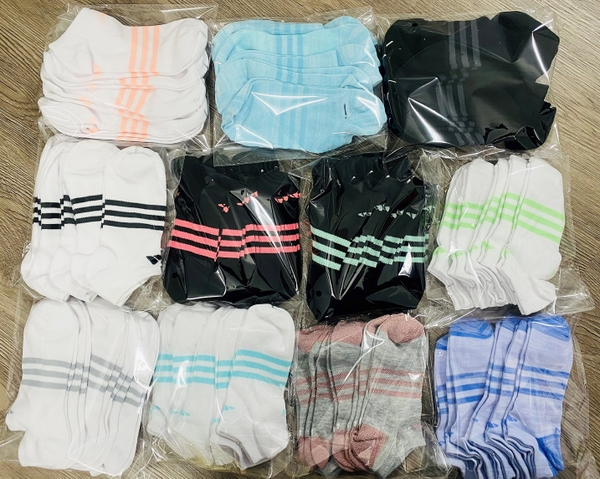 Tất Adidas xuất dư cổ thấp, SET 5 (SZ 37-39)