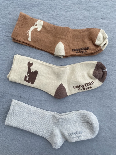 Tất cổ ngắn bé gái, bé trai xuất dư baby Gap 4-5 tuổi, set 3