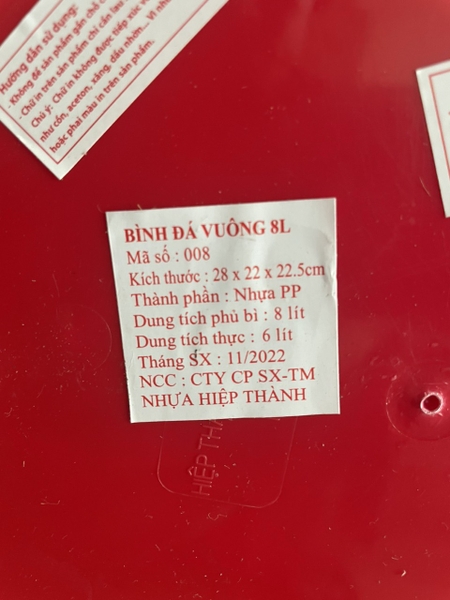 THÙNG ĐÁ GIỮ NHIỆT 8L (Hiệp Thành)