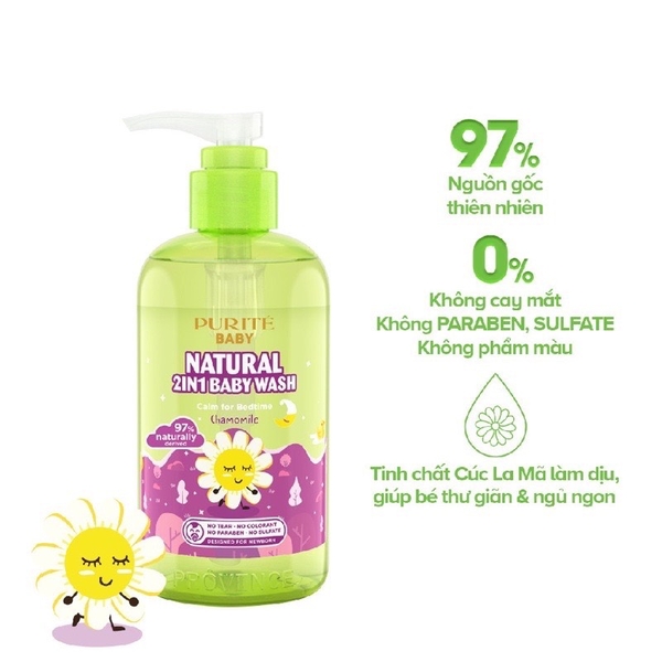 (chính hãng) SỮA TẮM GỘI PURITÉ BABY 500ML
