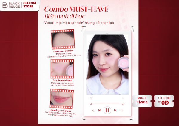 Combo makeup đi học tự nhiên với Black Rouge: ít bước vẫn xinh