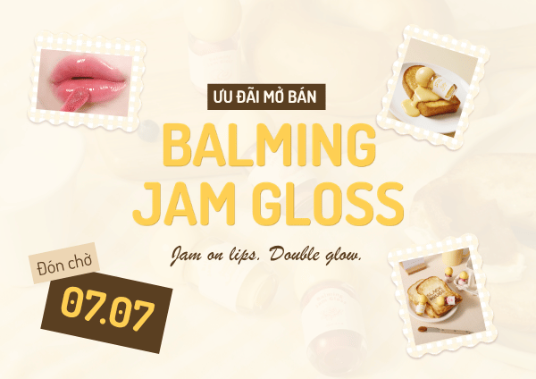 SỞ HỮU SON BÓNG DƯỠNG ẨM MỚI BLACK ROUGE BALMING JAM GLOSS TẠI SIÊU SALE 7/7