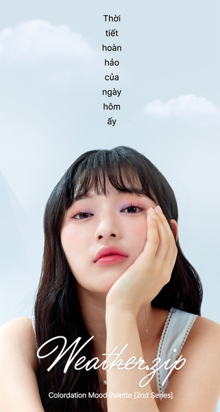 Bảng Phấn Mắt 9 Ô Màu Có Highlight Black Rouge Colordation Mood Palette - Weather Zip