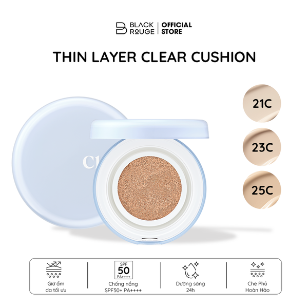 Phấn Nước Căng Bóng Mỏng Nhẹ Black Rouge Thin Layer Clear Cushion SPF50 /PA 14g
